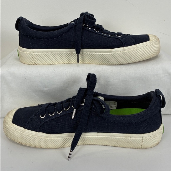 Cariuma Navy Canvas Sneakers Women’s 9.5/Mens 8 Cream Soles Sustainable Unisex - Picture 5 of 9